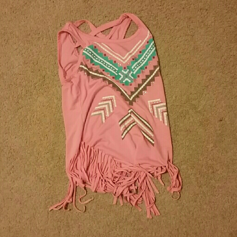 Cute sleeves frilly tank top for girls kids